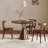 Nut-brown Round Solid Wood Dining table-896253763