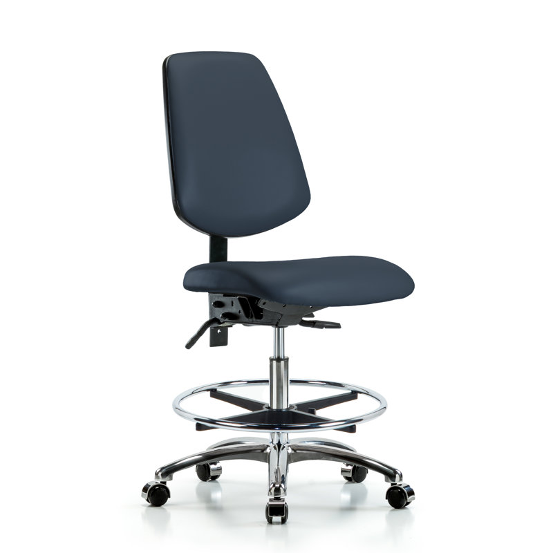Aryana Vinyl Drafting Chair, Casters, Imperial Blue, Not Included