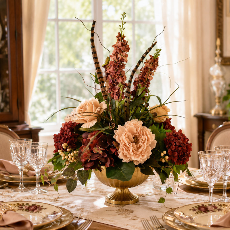 Faux Silk Mixed Assortment Arrangement in Vase