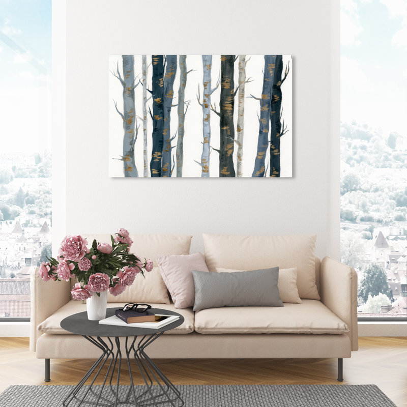 Nature et paysage derrière les bois - impression sur toile tendue, H 30 po x l 45 po, Toile tendue
