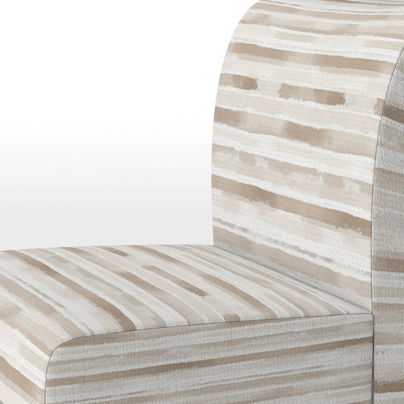 Fauteuil de chambre rayé rembourré - Fauteuil de chambre beige à rayures sable, Pantoufle sans accoudoirs