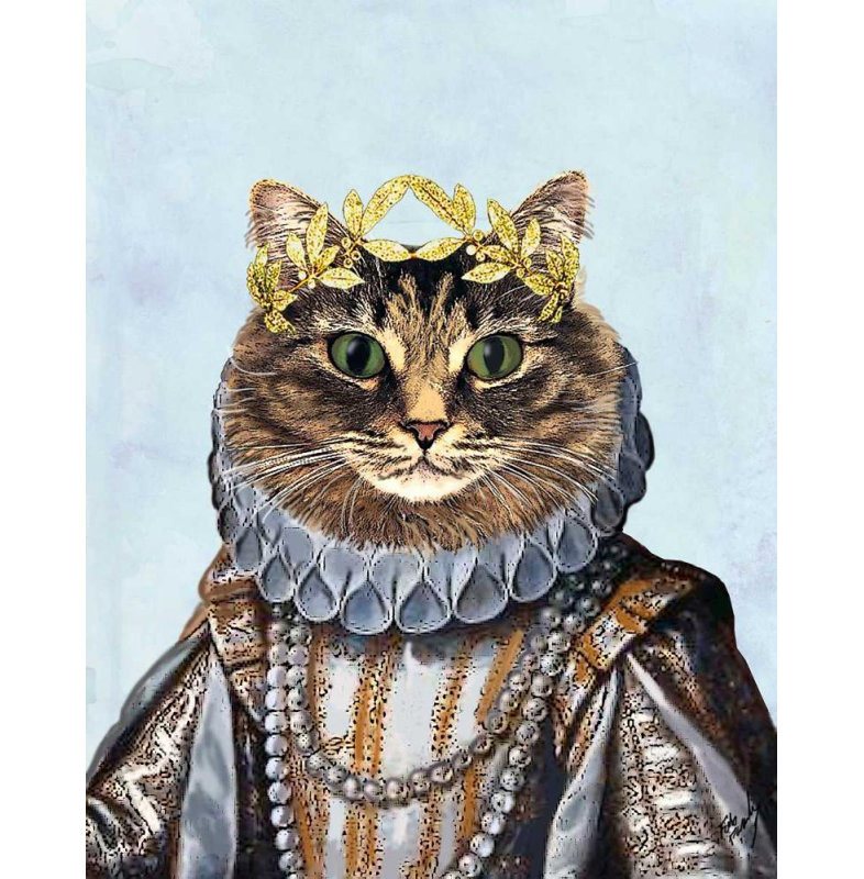 Art sur toile tendue Trinx Fab Funky Gallery, titré: Cat Queen 190646D