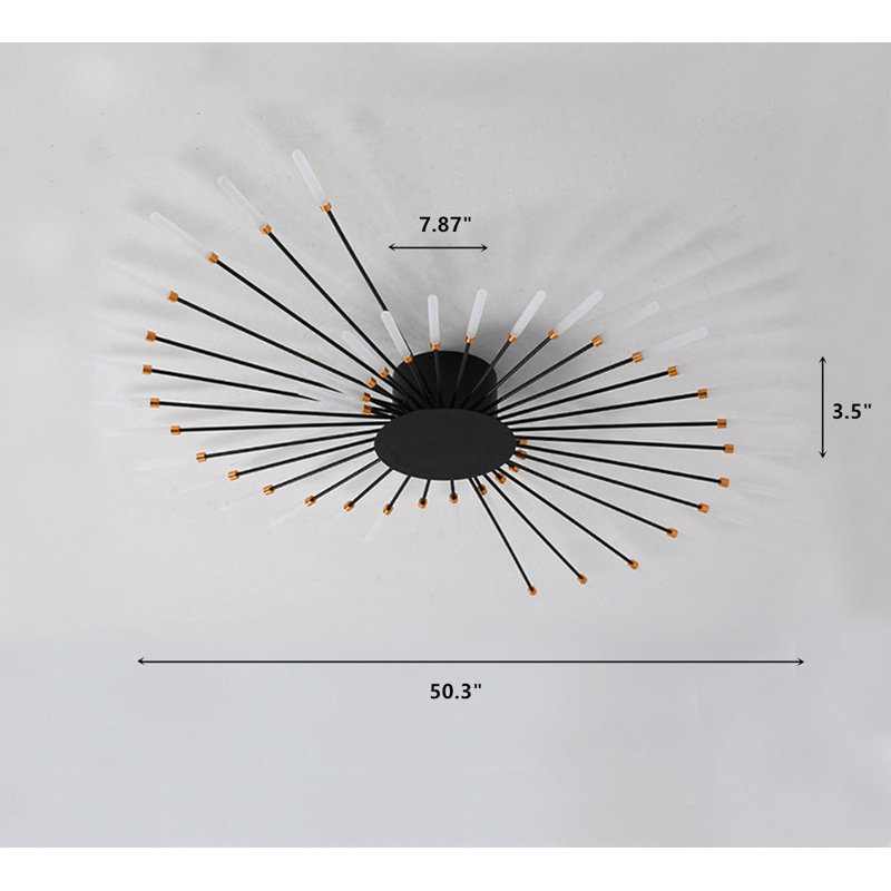 Anyieth Acrylic LED Semi Flush Mount, Black