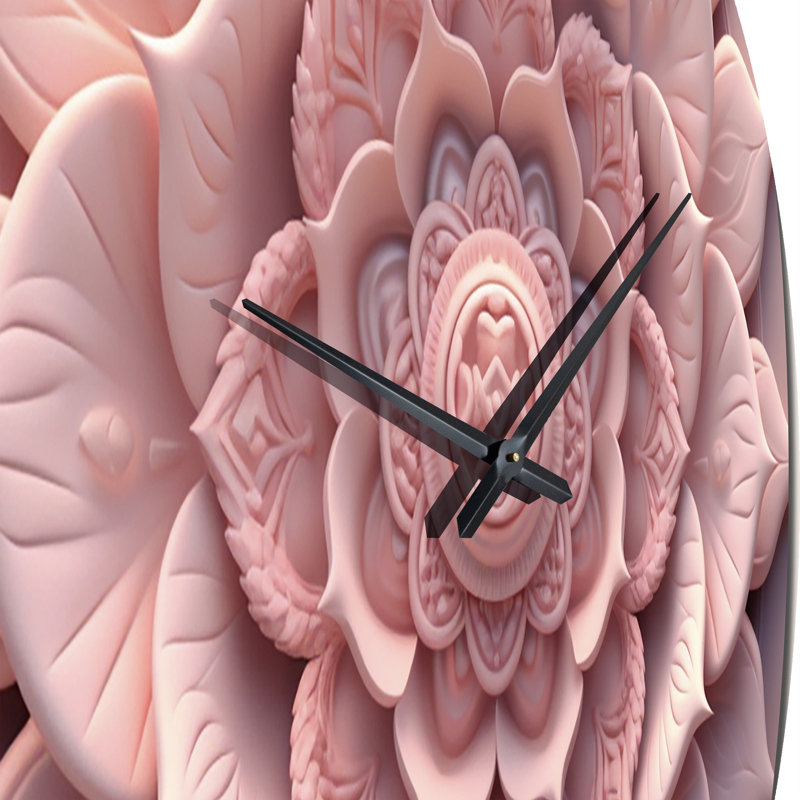 Horloge murale délicate Lotus Mandala IV - Boho Mandala, Grand