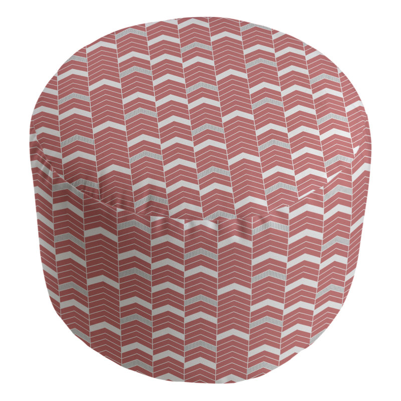 repose-pieds à chevrons en deux couleurs, Rouge / Mauve