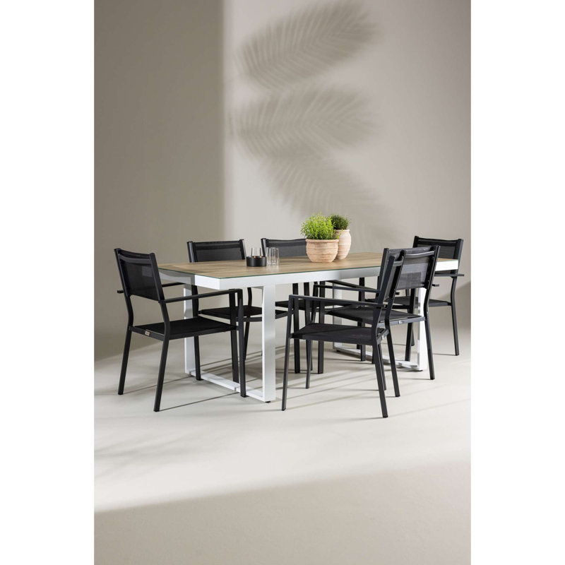 Kluesner 6 - Person Patio Dining Set Rectangular Table