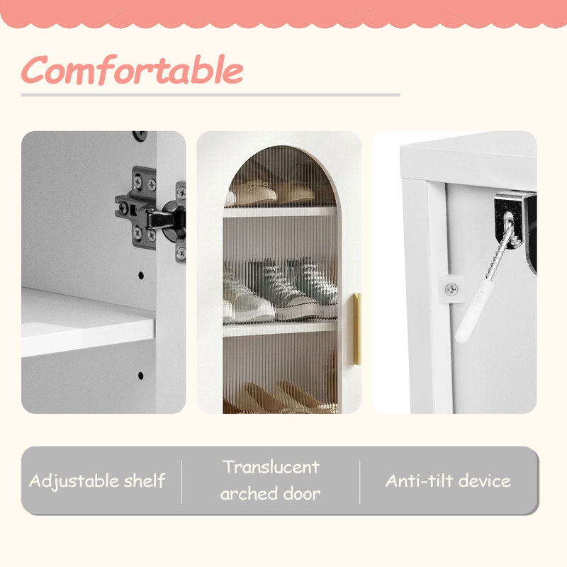 Two-Door, Polycarbonate Sheet Shoe Cabinet With Four Internal Layers, USB LED Strip, And 24 Adjustable Buttons. Made Of Particleboard And Polycarbonate Sheet