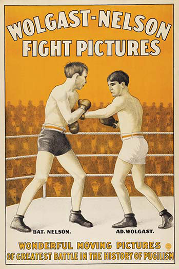 « battling d’nelson vs. ad wolgast », affiche rétro, H 66 po x l 44 po