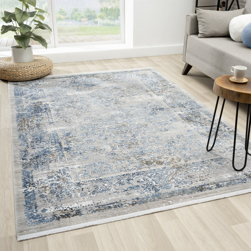 Tapis oriental bleu, Rectangle 5 pi x 7 pi