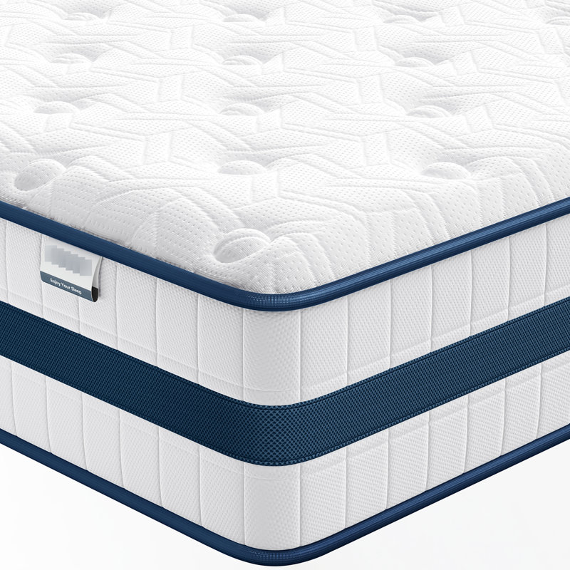 Matelas simple de 12 pouces, confort et soutien, isolation des mouvements avec pouces de mousse à mémoire de forme, support confortable, ressorts ensachés multiples