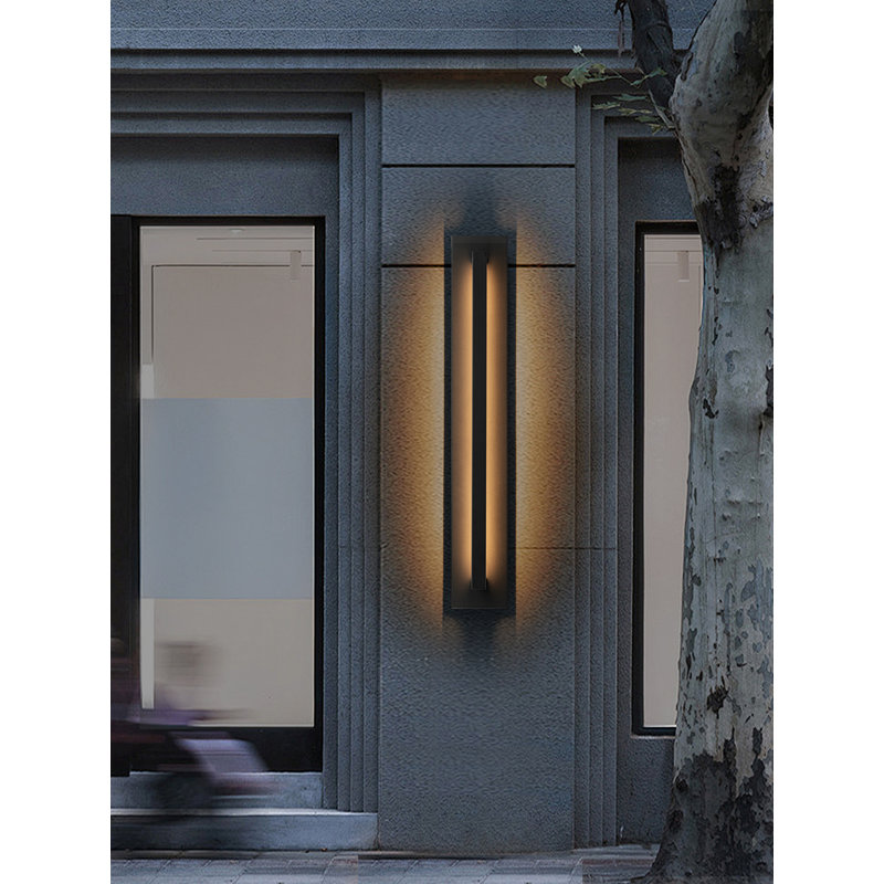 Black Modern Outdoor Led Wall Sconce, 31.5" H x 4.8" W x 4.3" D