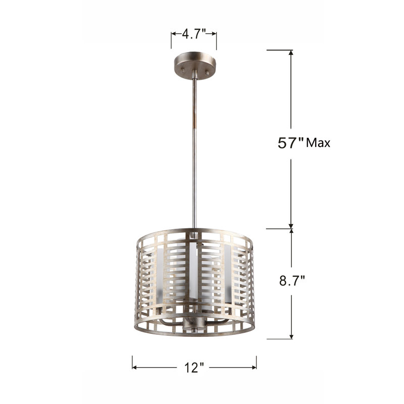 Carrero 4 - Light Antique Silver Single Pendant