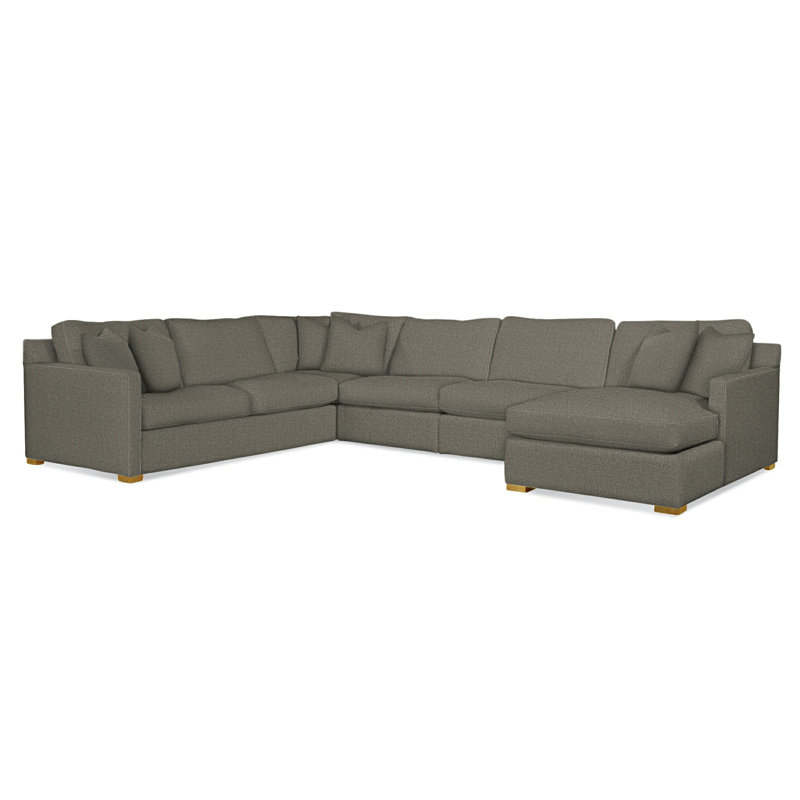 Bel-Air U-Sectional, Gray Sugar Performance; 0863-84, Left Hand Facing, Honey Finish
