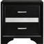 Table de chevet moderne 2 chambres - noir avec espace de rangement caché 2 tiroirs et compartiment pour articles et accessoires