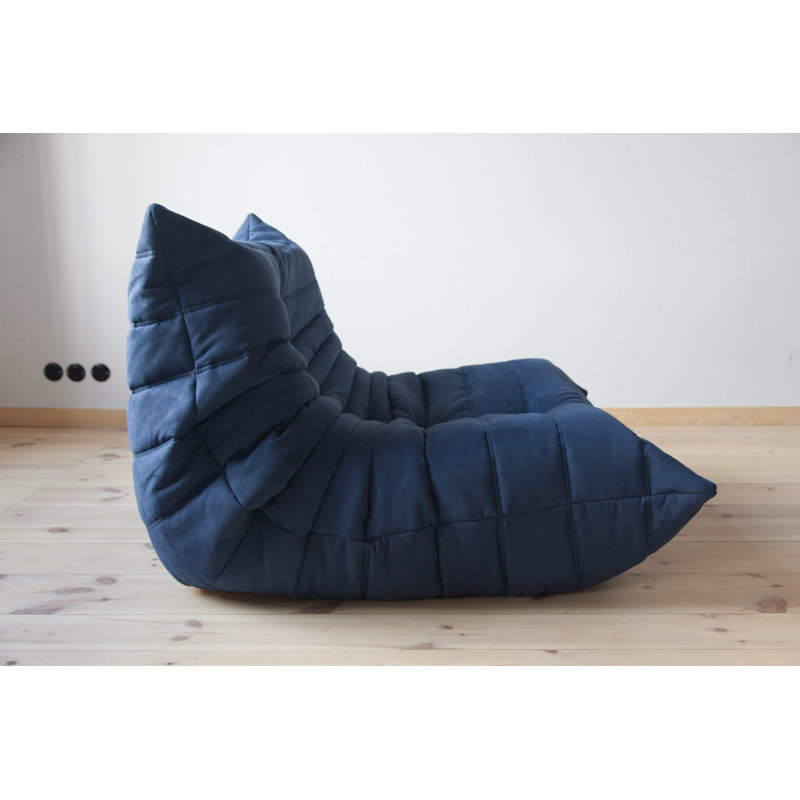 Fauteuil en velours capitonné large de 86,36 cm Skegness, Marine