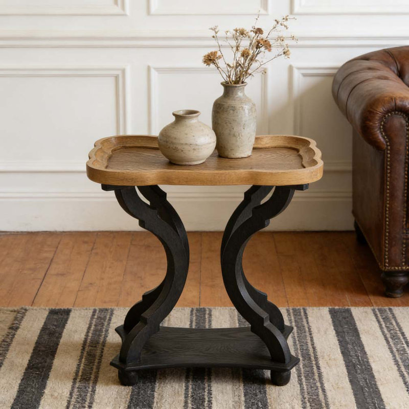 Table de bout, Noir + naturel