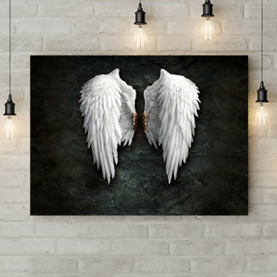 White Angel Wings - Wrapped Canvas Print