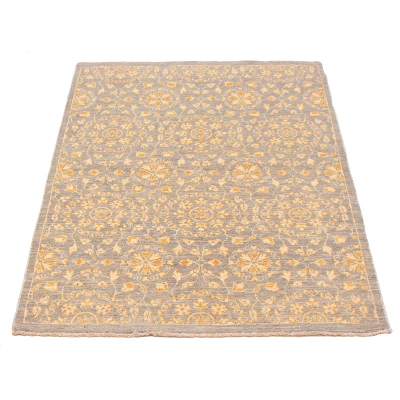 Tapis gris Peshawar Oushak 4 pi 1 po x 6 pi 2 po
