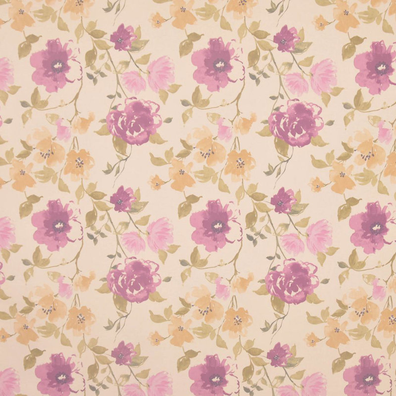 Allure Floral Foliage Fabric, Plum
