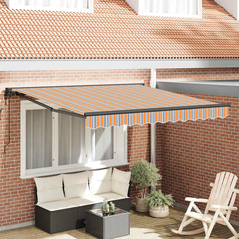 VidaXL 350cm W x 250cm D Fabric Cover Retractable Door / Window Awning