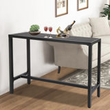 Table de bar d'extérieur rectangulaire en métal Lev Table