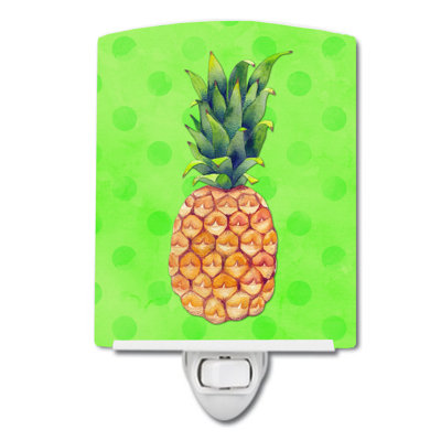 Éclairage de nuit en céramique ananas polkadot