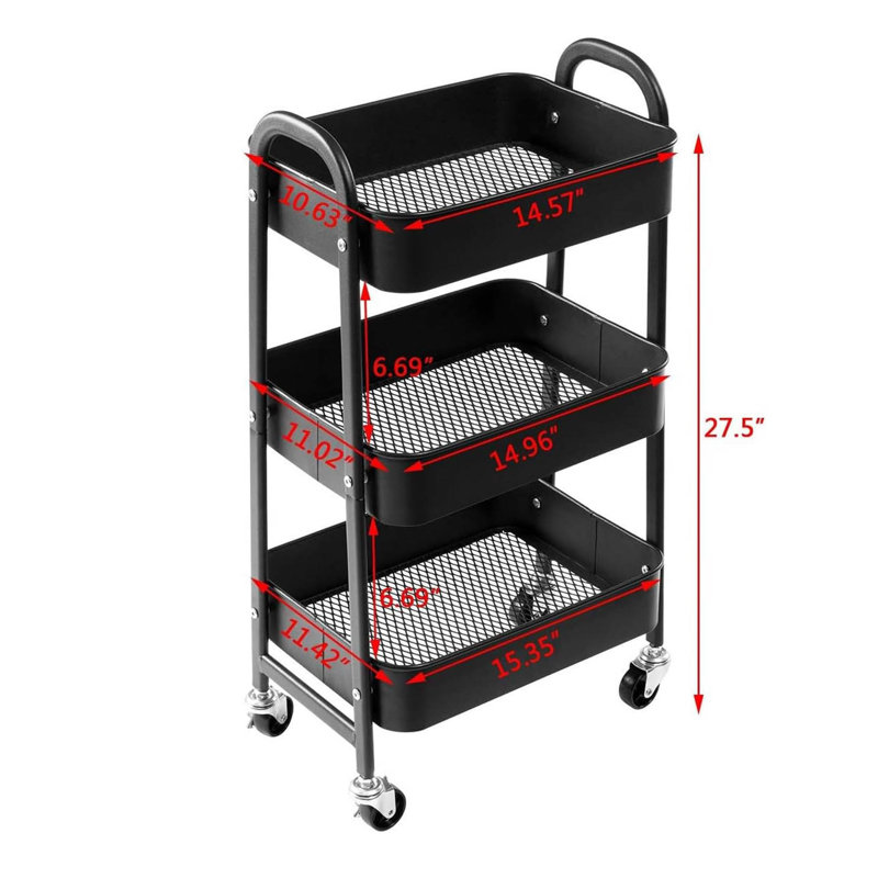 69.8cm H x 36.8cm W Utility Cart