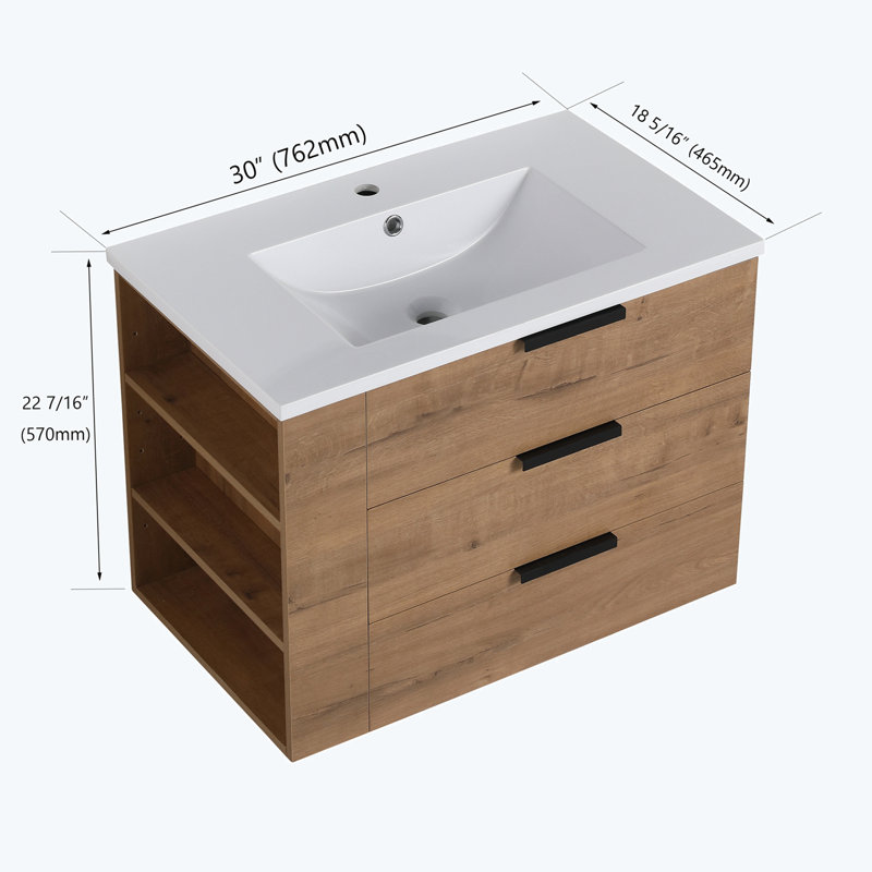 Meuble-lavabo de 30 po avec comptoir (G-CVB01430LIMO-GRB3020MOWH)