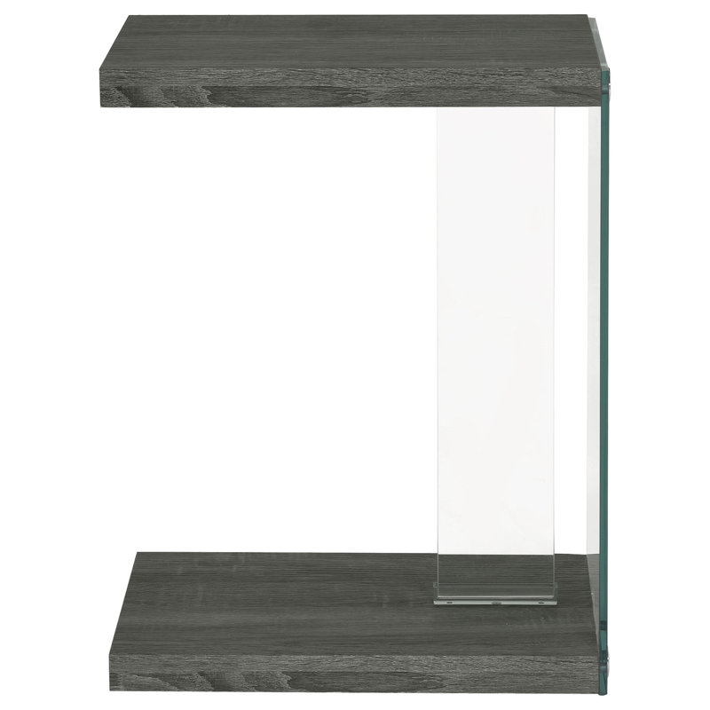 Table d'appoint en bois d'ingénierie gris Sampson