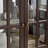 Retro Antique LED Curio Display Cabinet With Adjustable Shelves And Lattice Doors-1907276394