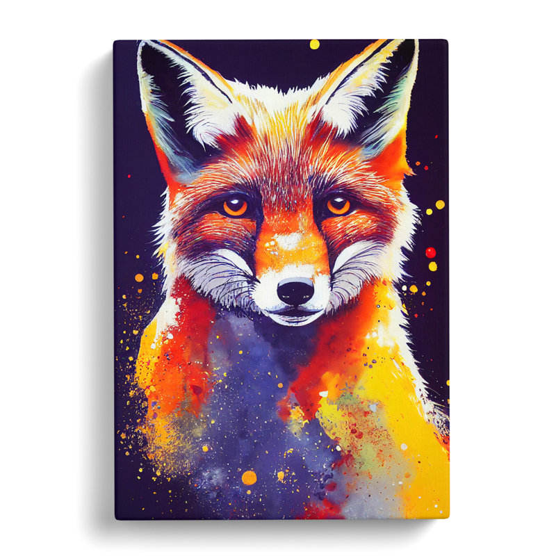 Fox Splatter Vol.2 - Wrapped Canvas, 50cm H x 35cm W x 3cm D