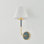 Wedgewood Wall Sconce in Aged Brass and Off-White by Mark D. Sikes