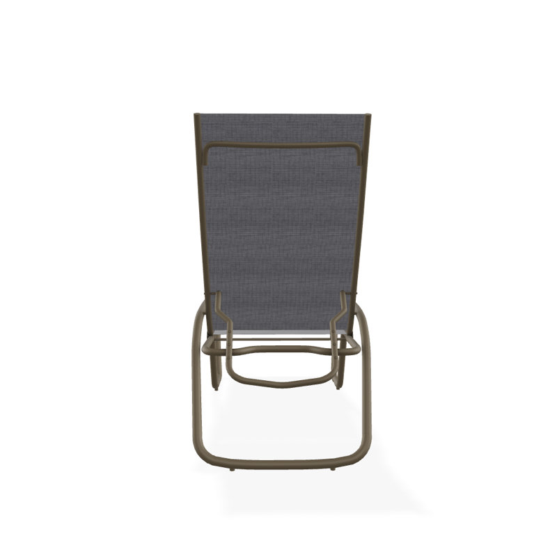 Outdoor Rust-Resistant Metal Chaise Lounge, Textured Beachwood, Augustine Pewter