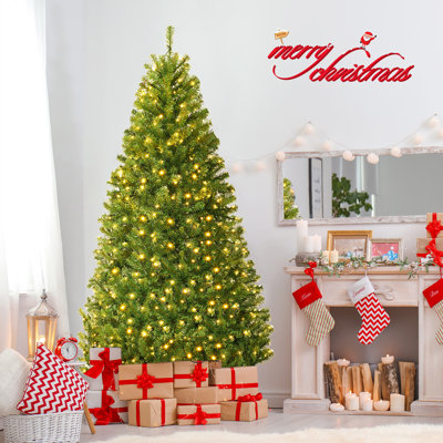 66" H Green Pine Christmas Tree with 350 LED Lights