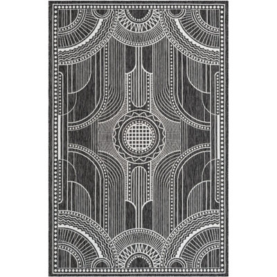 Tapis contemporain noir et blanc Huitt