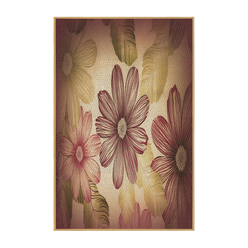 Tapis floral en laine brun, Rectangle 3 pi x 5 pi
