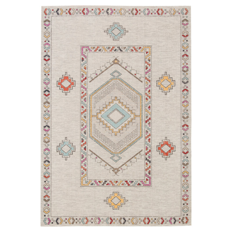 Tapis gris clair en polypropylène noué à la main One-of-a-Kind Harwell, Rectangle 8 pi 10 po x 12 pi