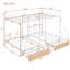 Lit superposé triple multi-enfant et lit superposé, fabrication classique en bois blanc avec tiroirs et garde-corps