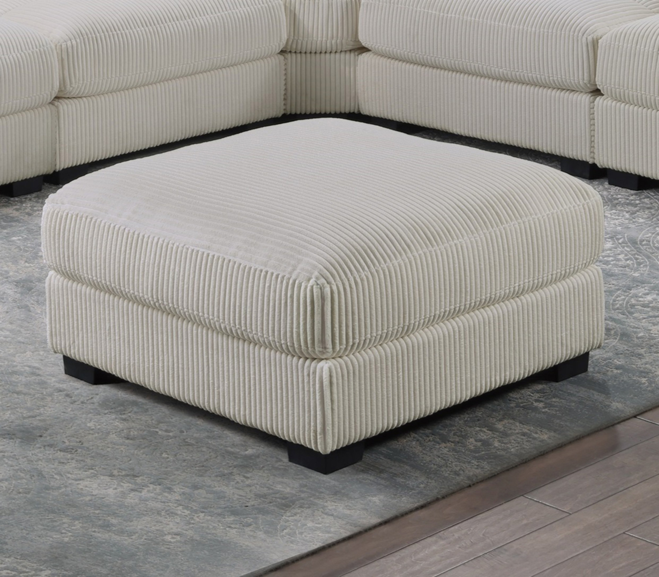 Latitude Run® Living Room Furniture Ottoman Beige Wide-Welt Corduroy ...