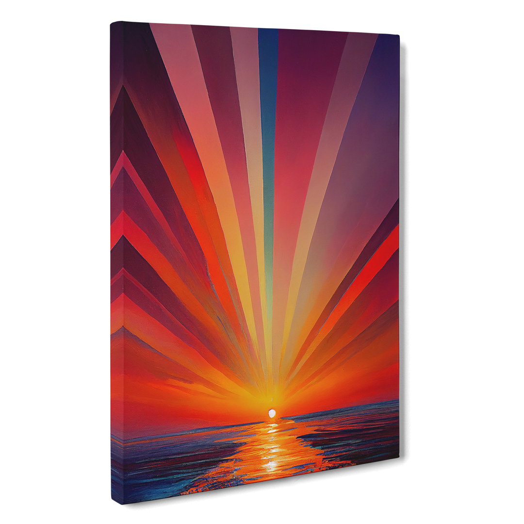 Ethereal Abstract Ocean Sunset - Wrapped Canvas