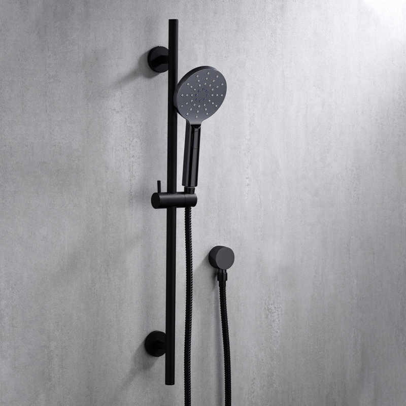 30 po Barre coulissante réglable pour pommes de douche à main, Noir mat
