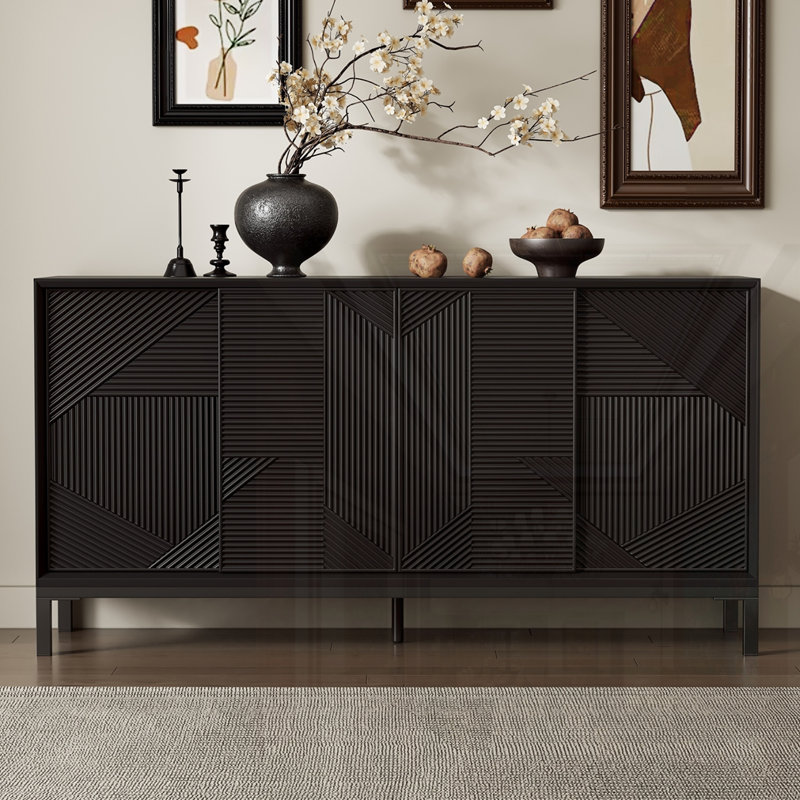 Armoire d'appoint moderne à motif géométrique