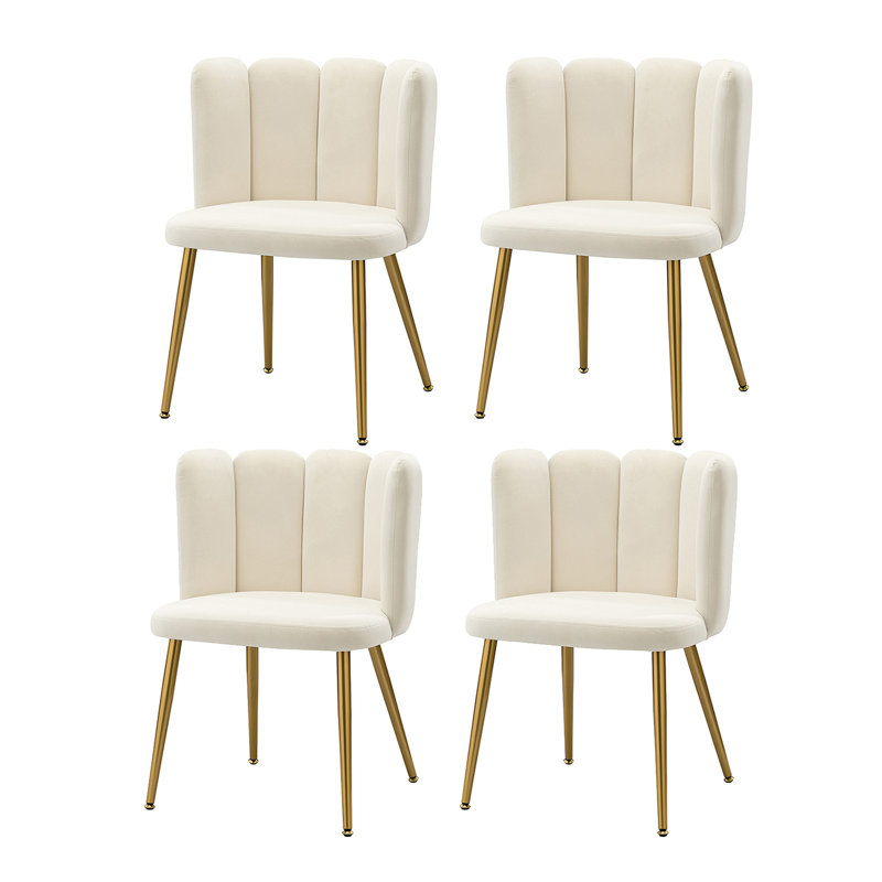 Yorba Upholstered Side Chair, Ivory Velvet