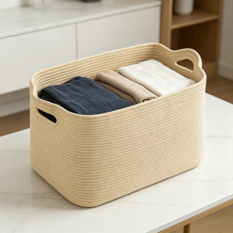 Extra Large Woven Storage Basket With Handles, 95L Capacity Blanket And Toy Organizer For Living Room, Nursery, And Closet