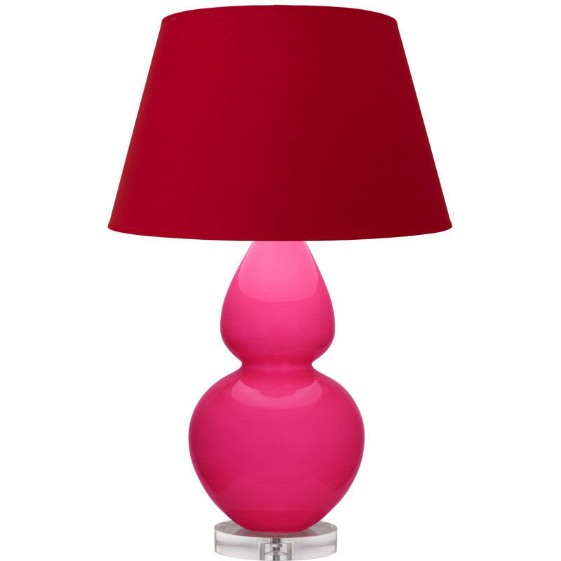 Double Gourd Table Lamp, Daisy Glazed/Silver, Pearl