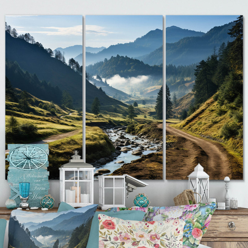«USA Great Smoky Mountains Landscape II», impression sur toile tendue 3 pièces, H 32 po x l 48 po x P 1 po