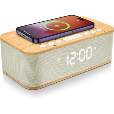 Digital Alarm Clock Bluetooth Speaker -  Orren Ellis, 5998A090443C477C9A50BB57CDC7A201