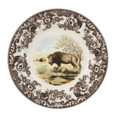 Assiette plate Bison 10,5 po Spode Woodland