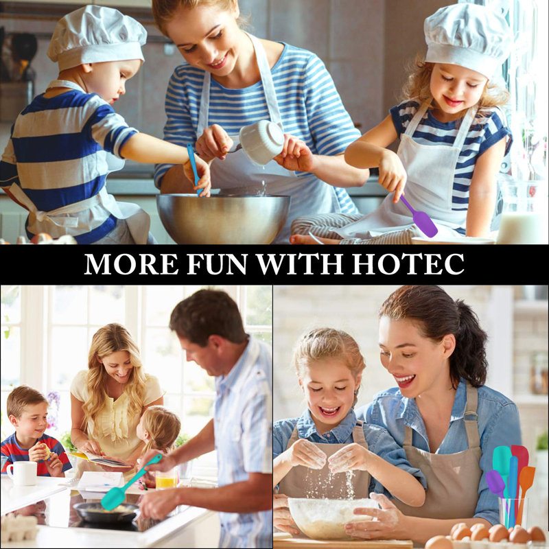 Food Grade Silicone Spatulas Spoons Set Kitchen Utensils For Baking, Multicolour