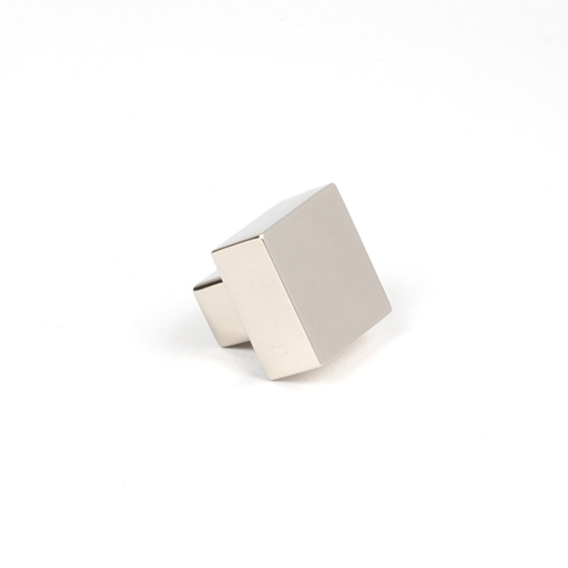 Square Knob, 2.5 cm, Polished Nickel